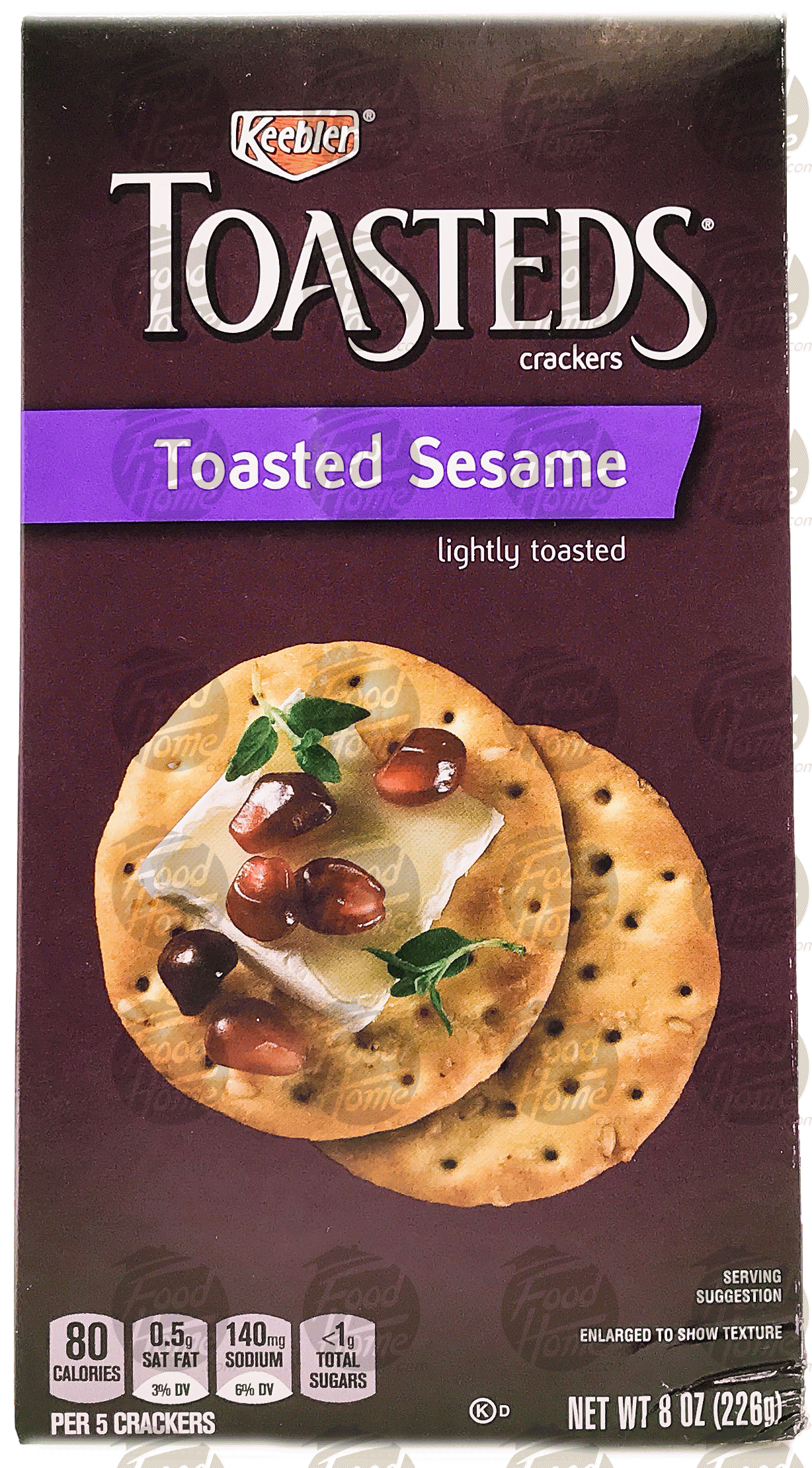 Keebler  toasted sesame, lightly toasted snack cracker, box Full-Size Picture